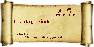Lichtig Tünde névjegykártya